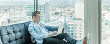 man working on laptop